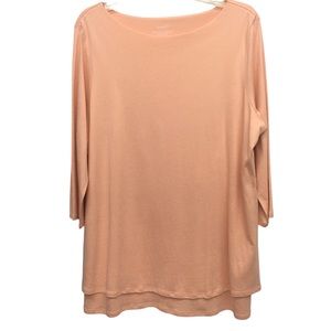 J. Jill PureJill Peach Boatneck Layered Tunic NWT Misses Size L